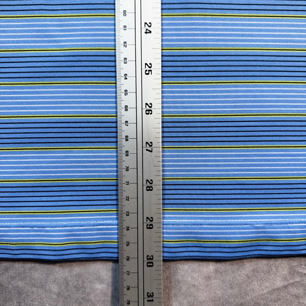 Nike Golf Mens XL Dri-FIT UV Striped Polo Shirt Blue Yellow Black RN 56323 - Picture 7 of 8